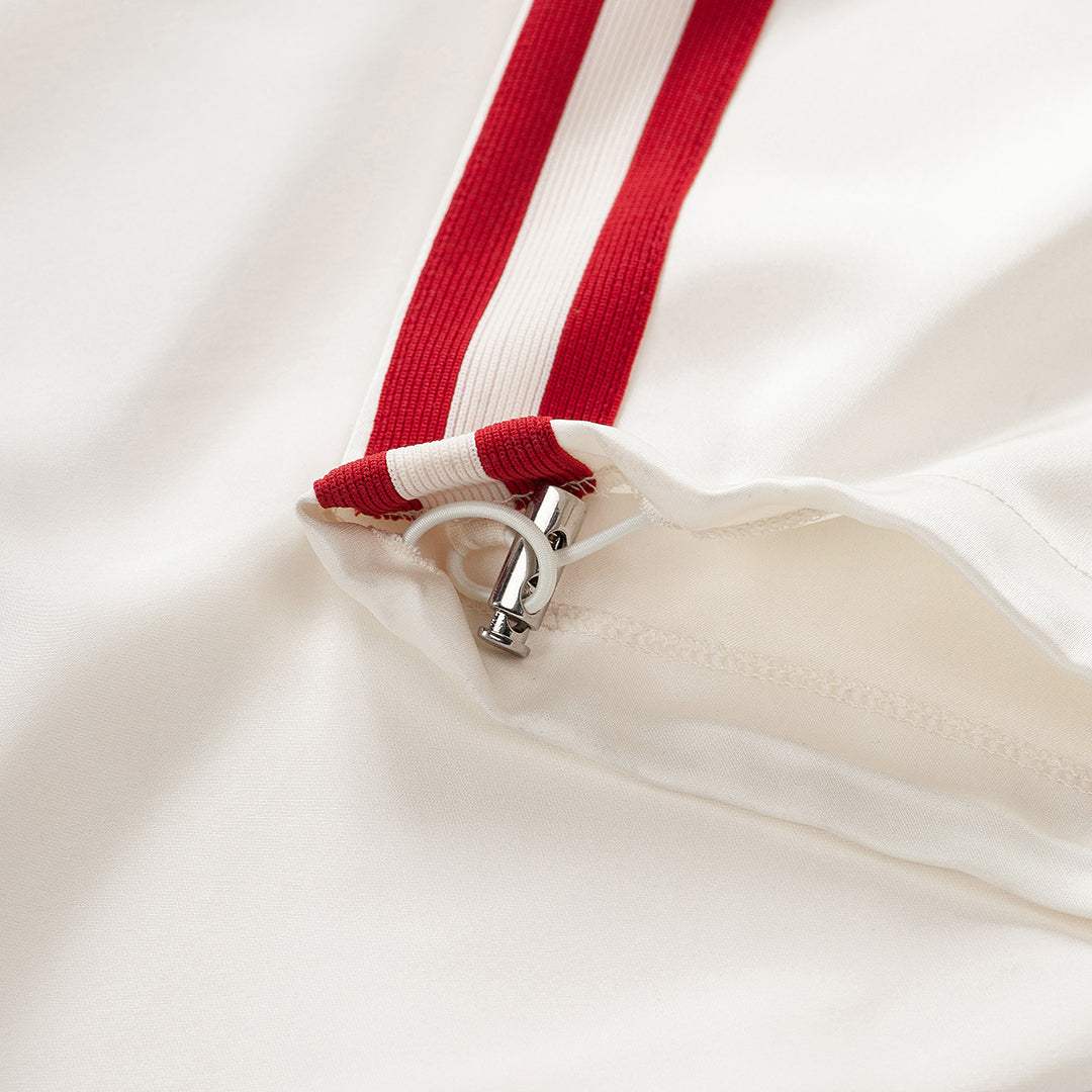 High-waist satin pants
