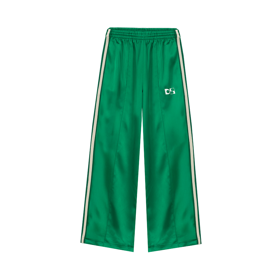 High-waist satin pants