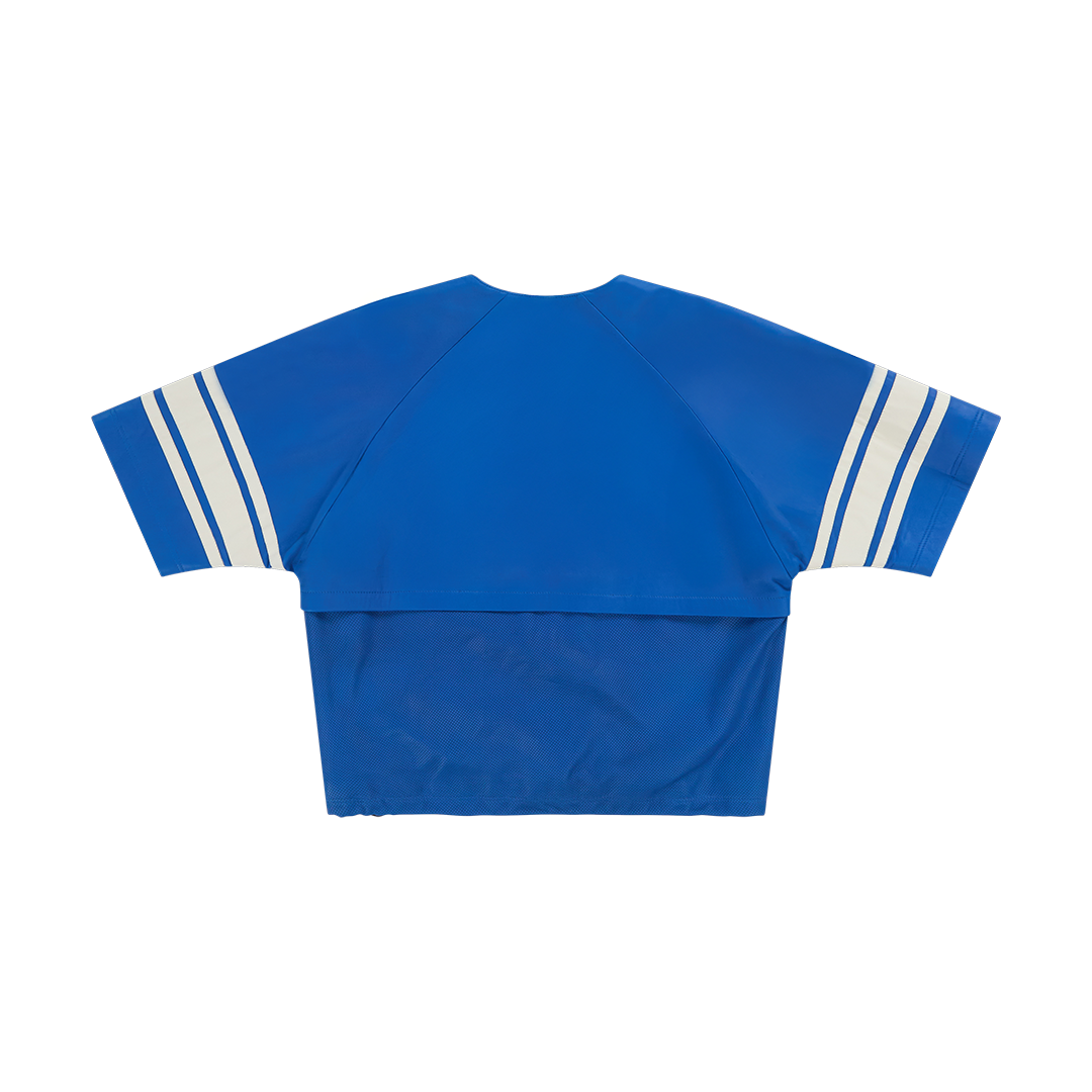 Perforated lambskin leather windbreaker