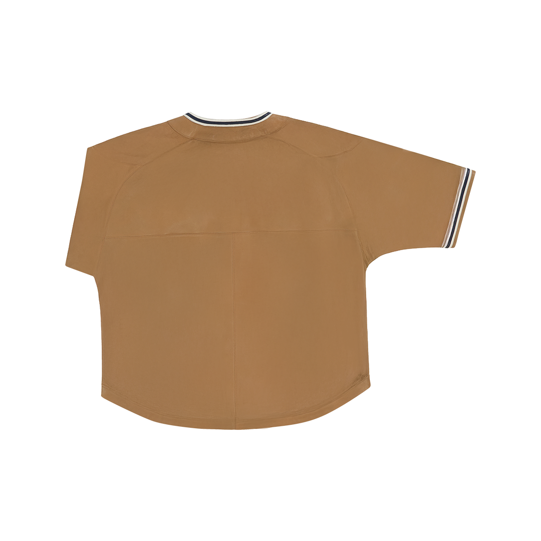 Lambskin leather baseball jacket