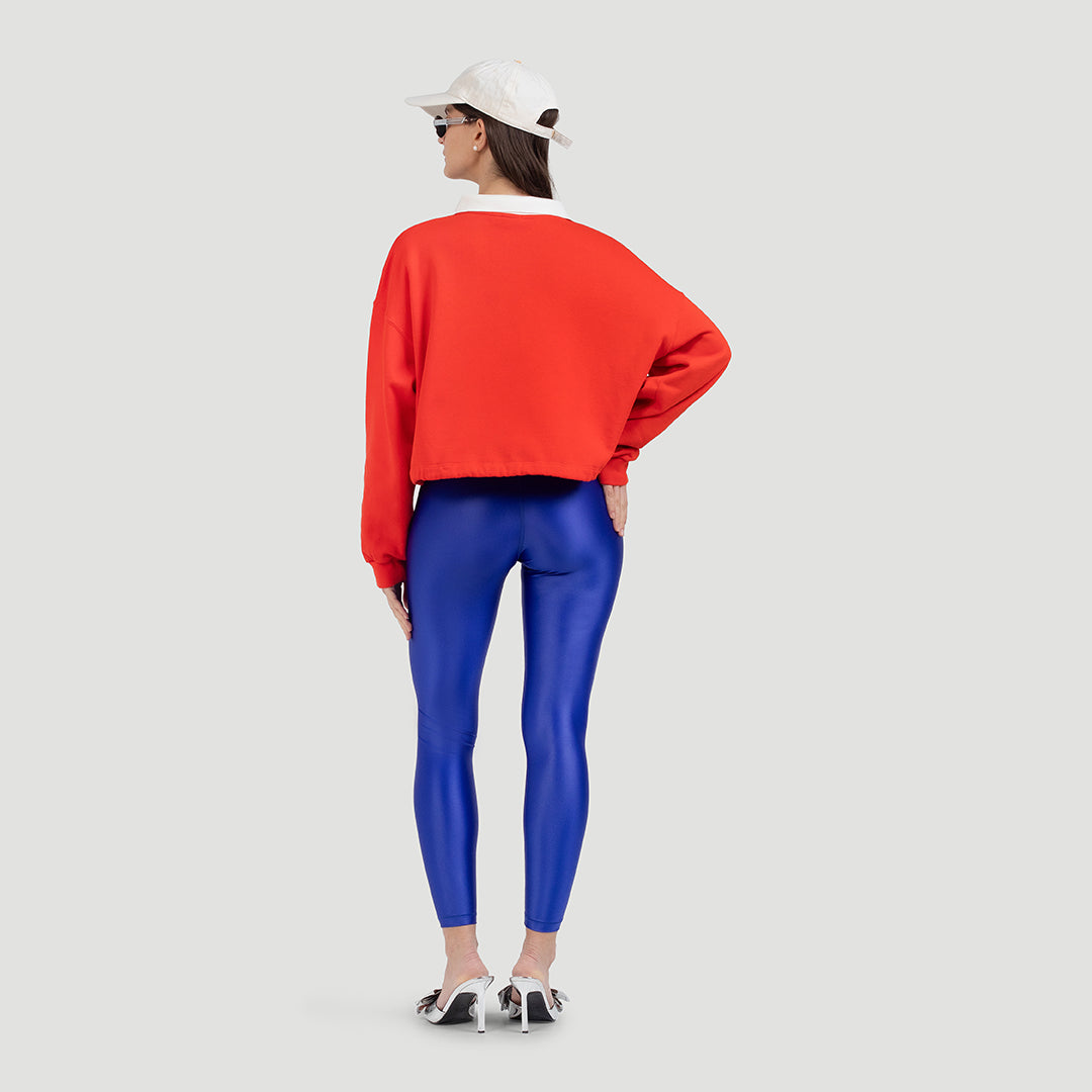 Cropped polo sweater