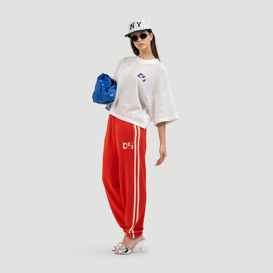 Cotton mesh loose tee