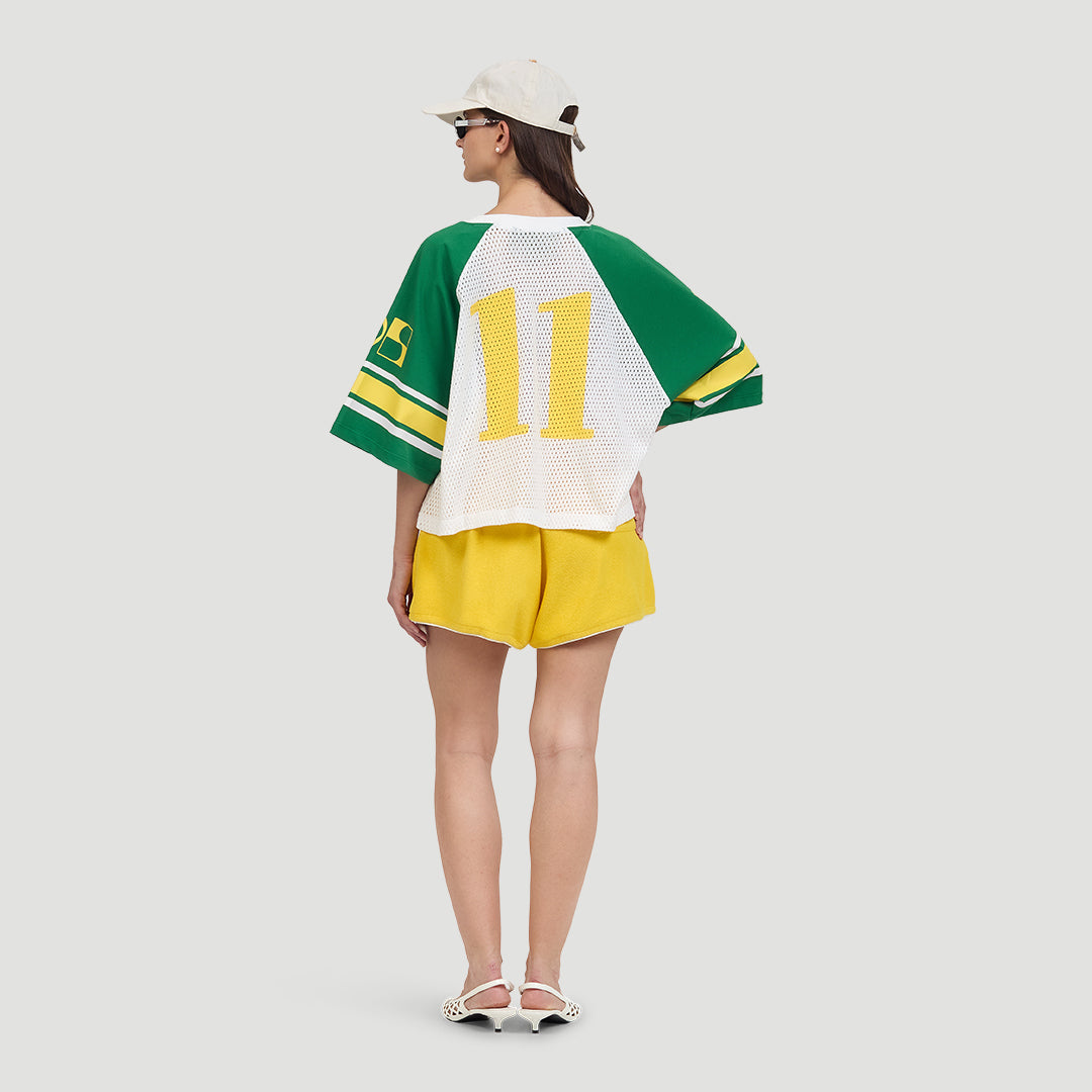 Boxy Cotton Mesh Tee