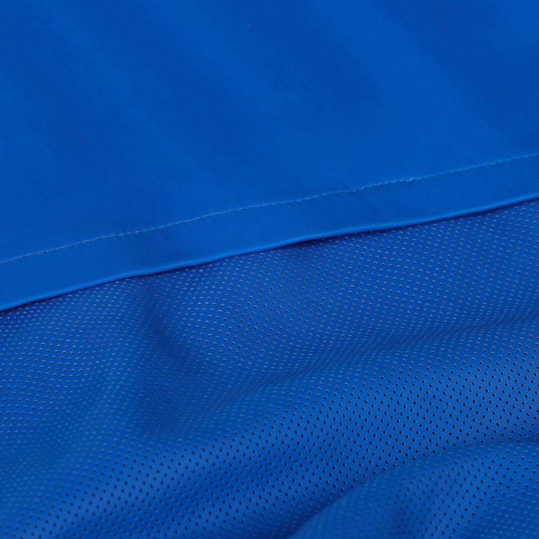 Perforated lambskin leather windbreaker