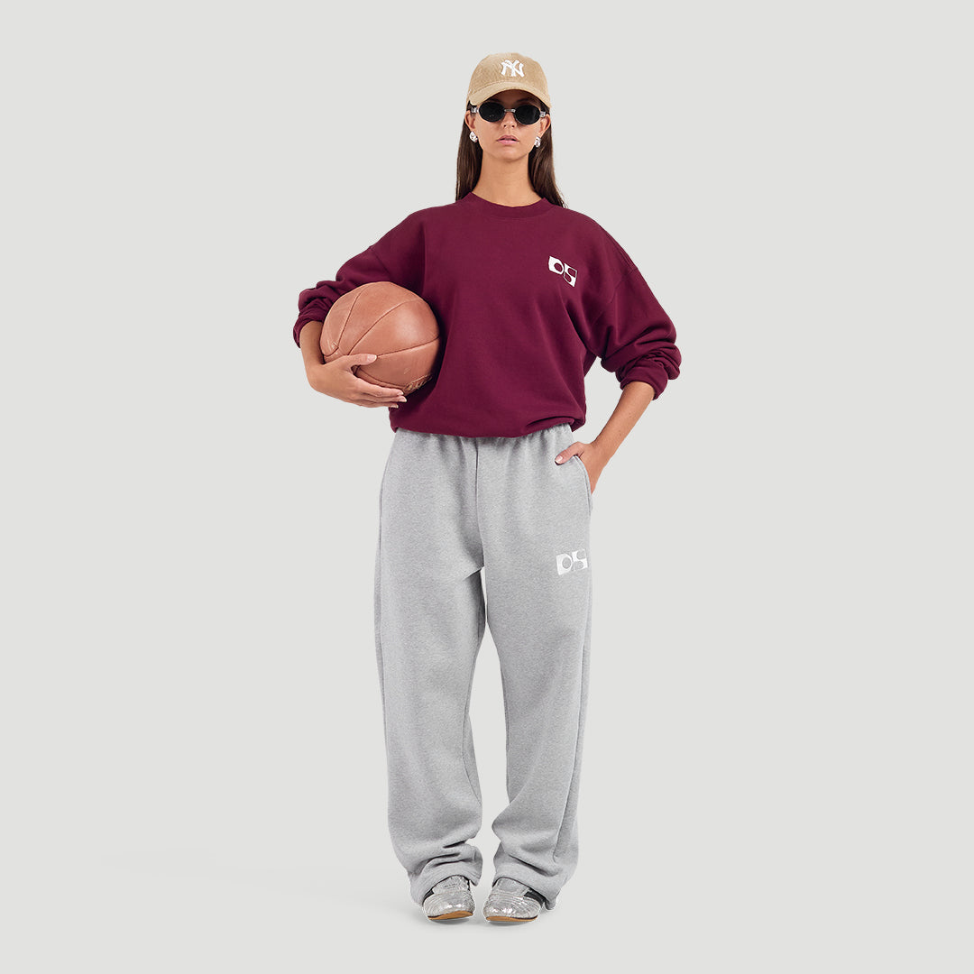 Wide-leg trackpants heavyweight cotton