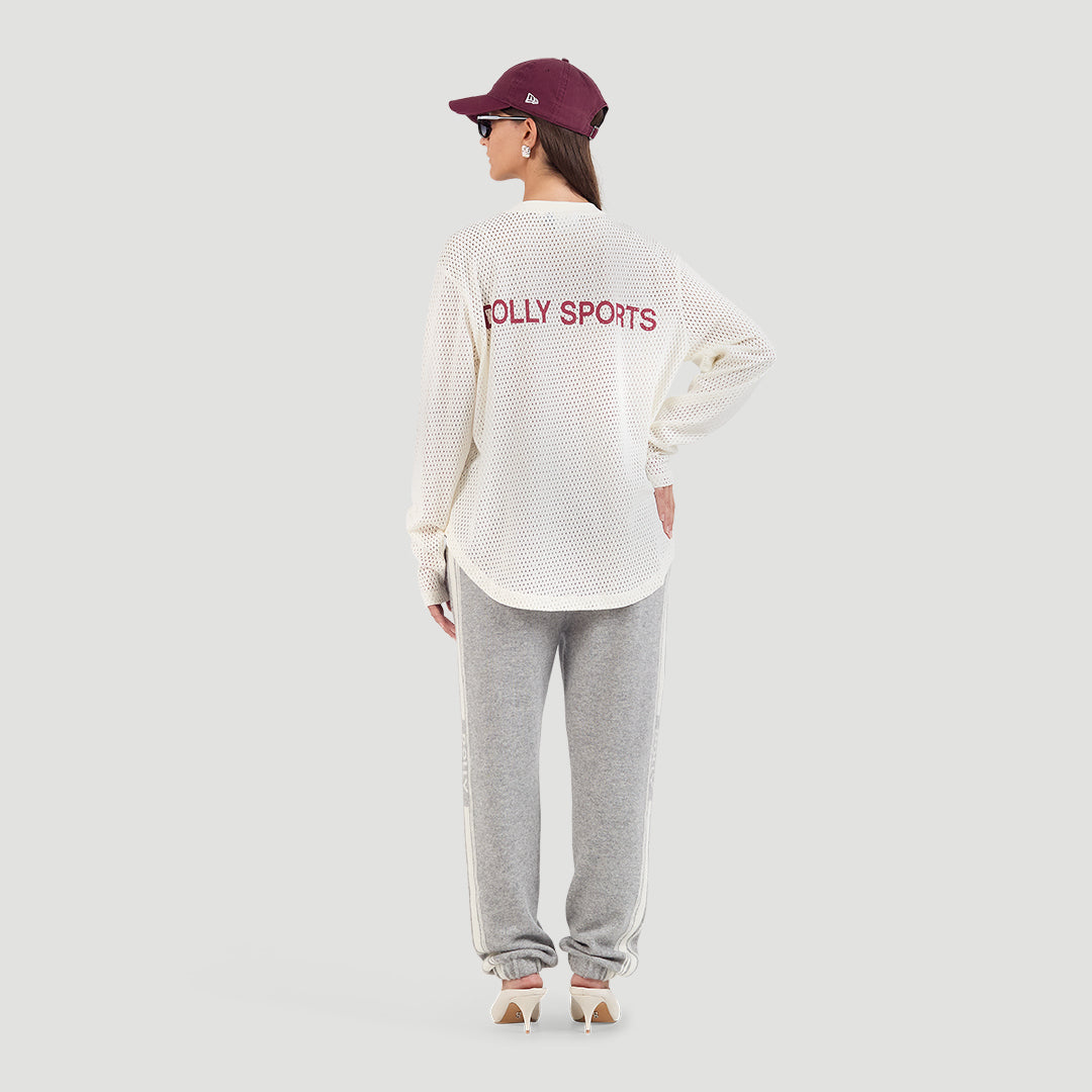 Cotton mesh longsleeve