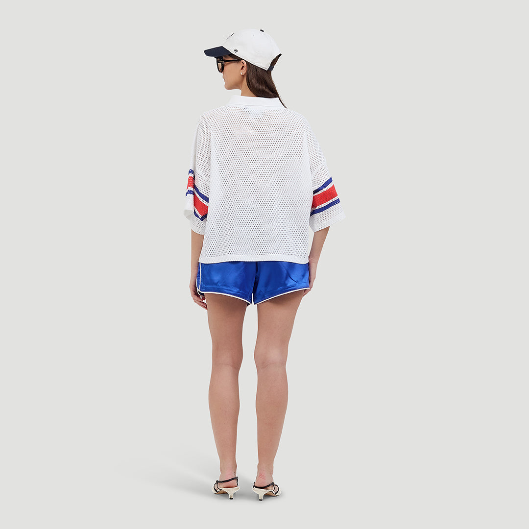 Cotton mesh polo tee