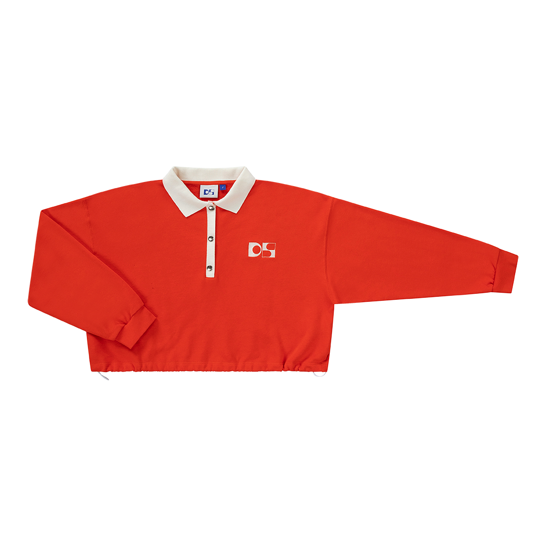 Cropped polo sweater