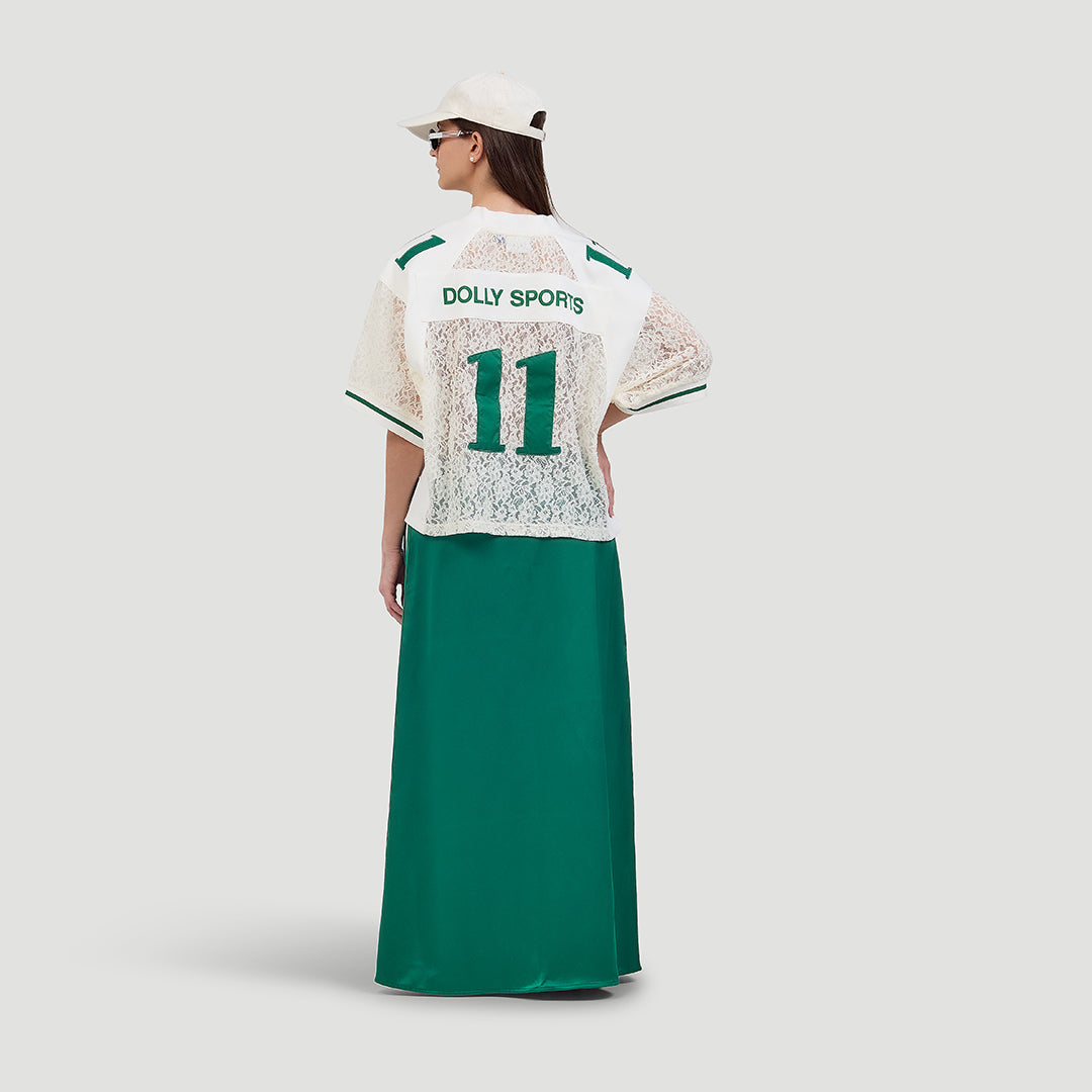 Satin long skirt
