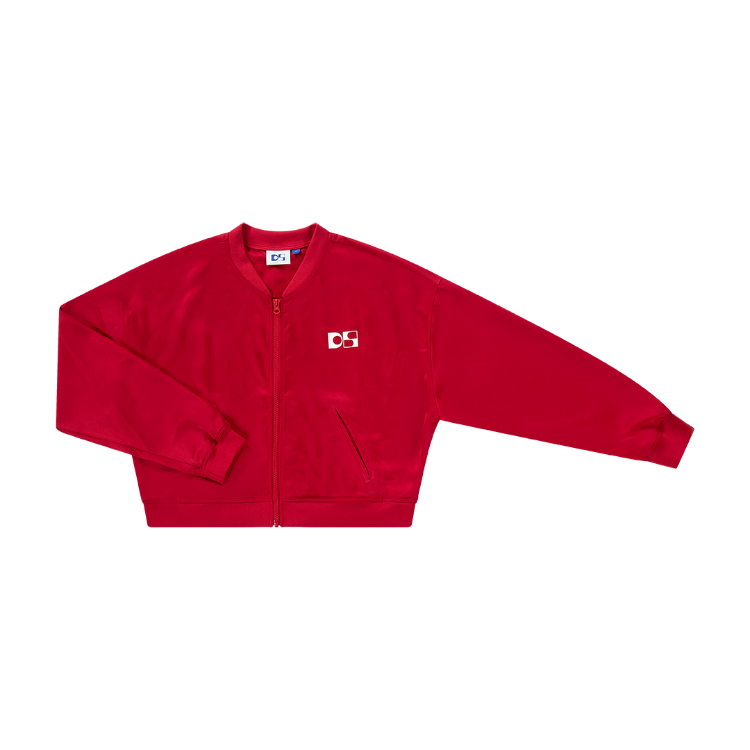 Satin cropped bomber jacket