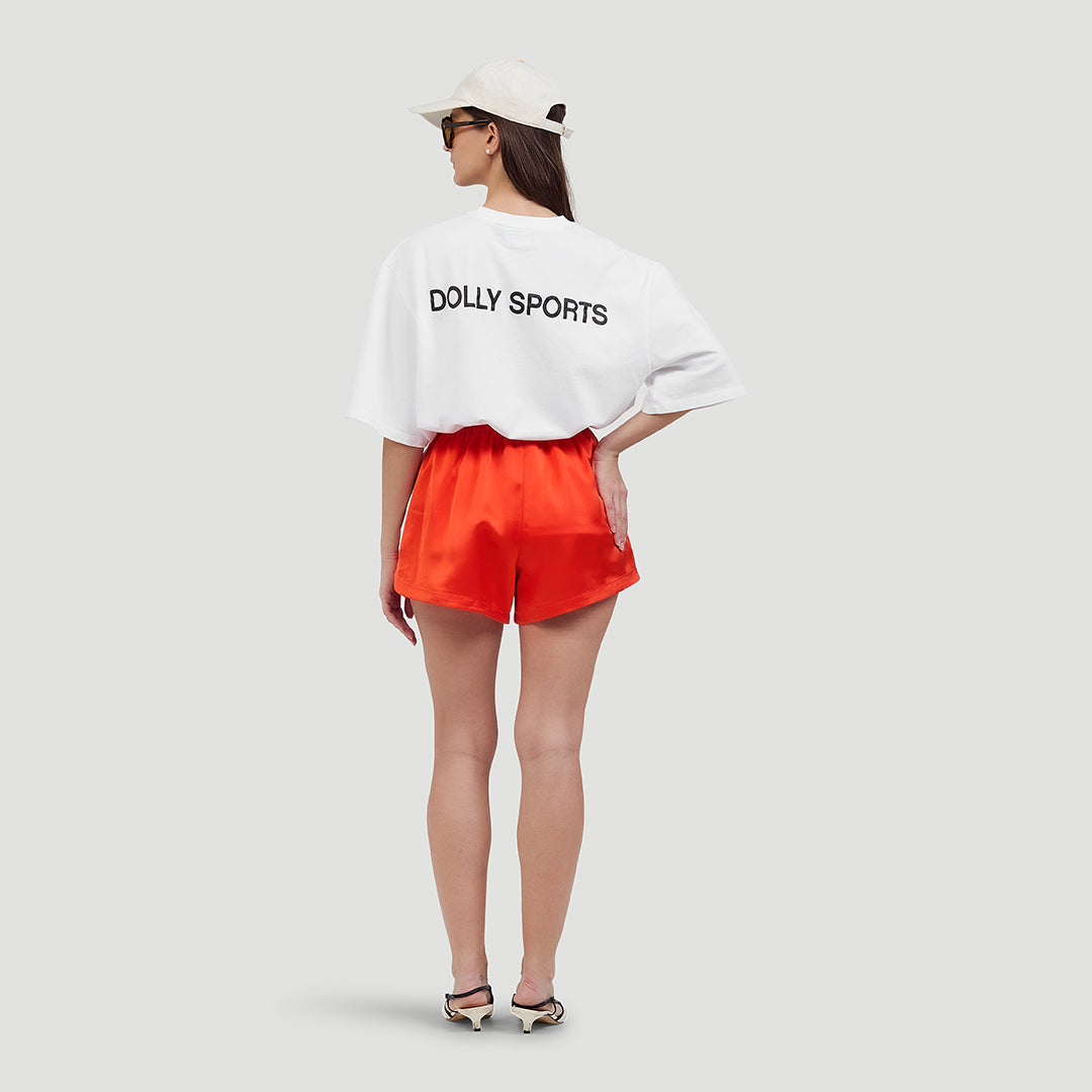 Satin running shorts