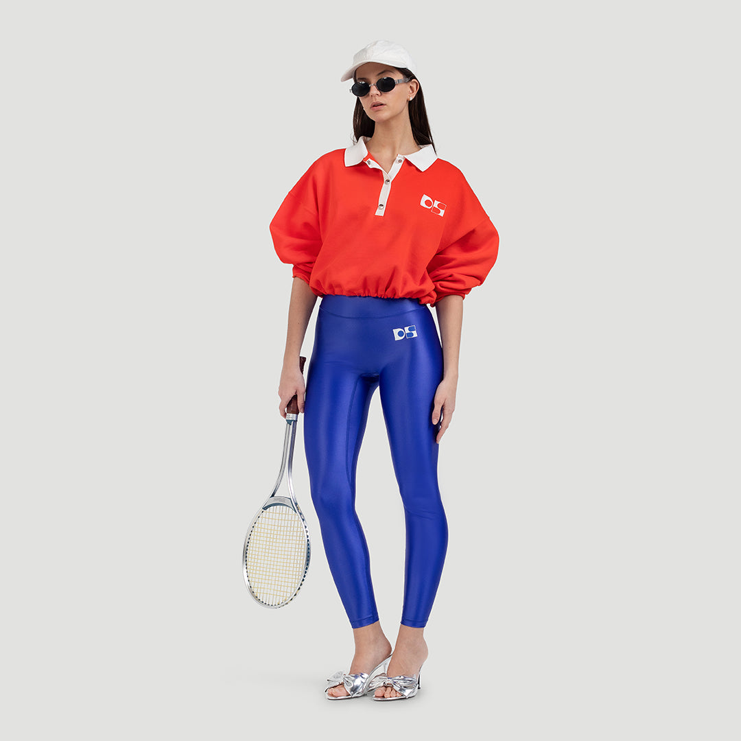Cropped polo sweater