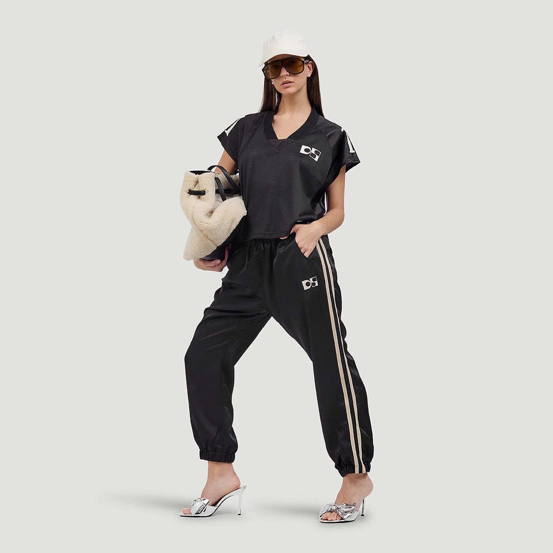 Low waist satin jogger
