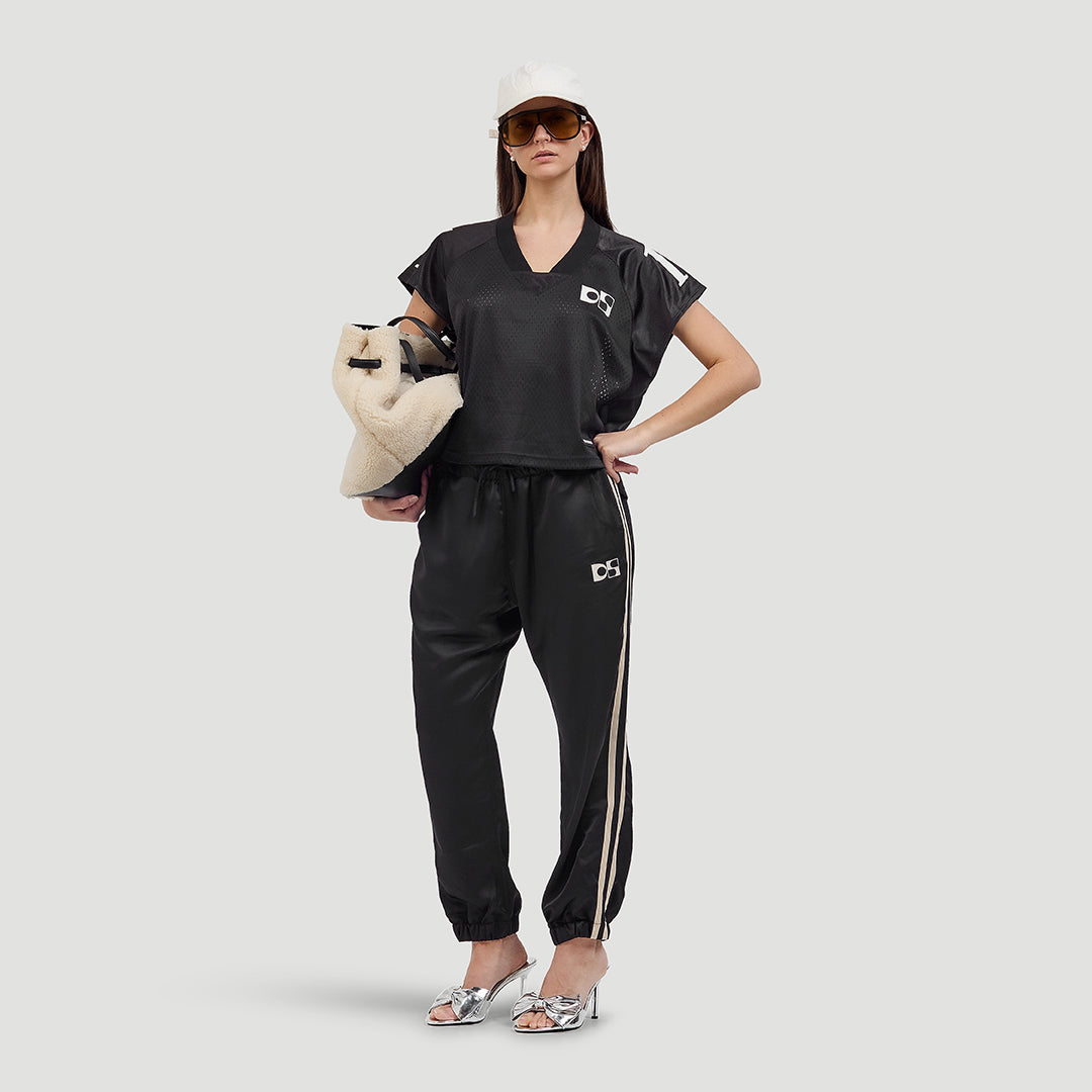 Low waist satin jogger