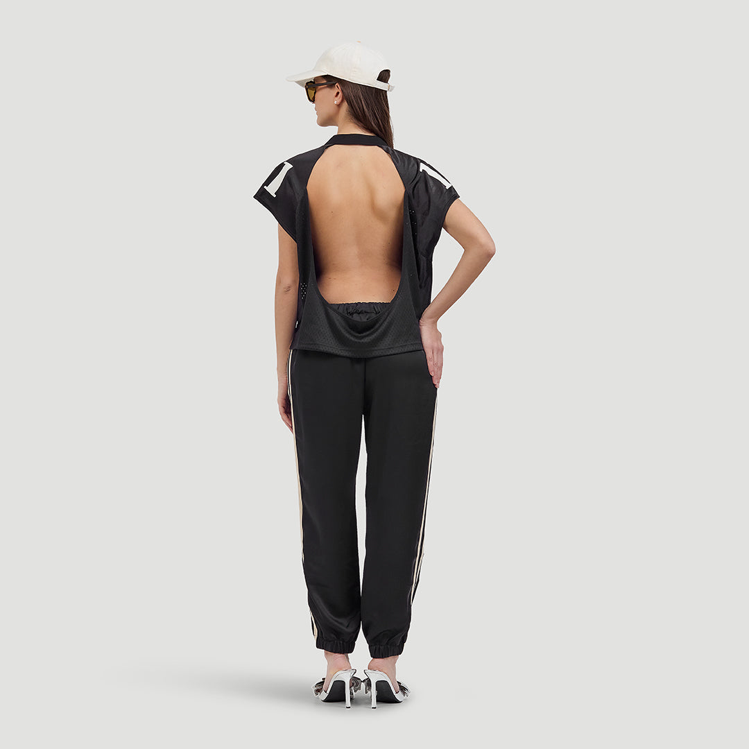 Low waist satin jogger