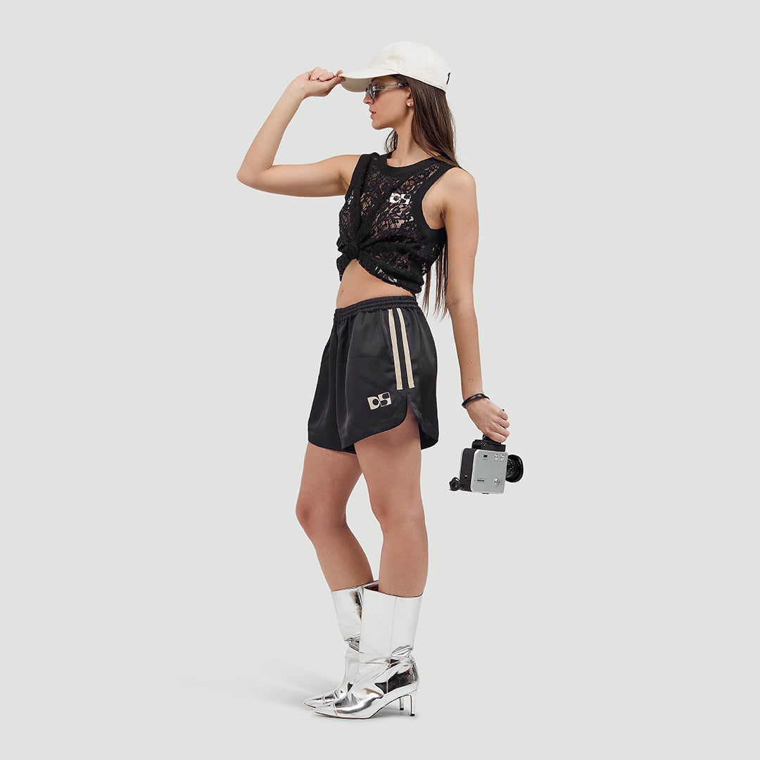 Satin running shorts