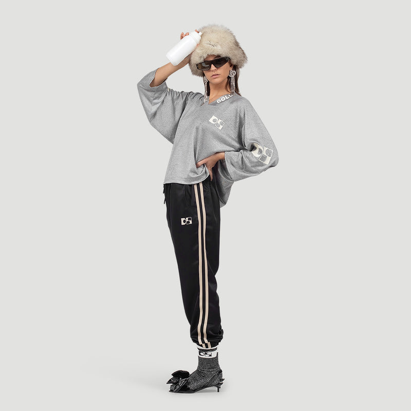 Low waist satin jogger