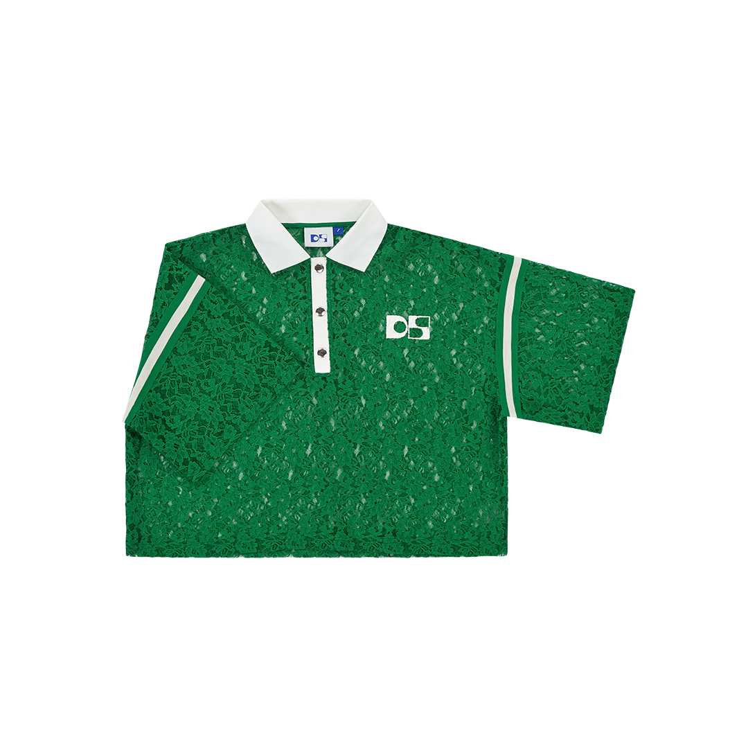 Cropped lace polo