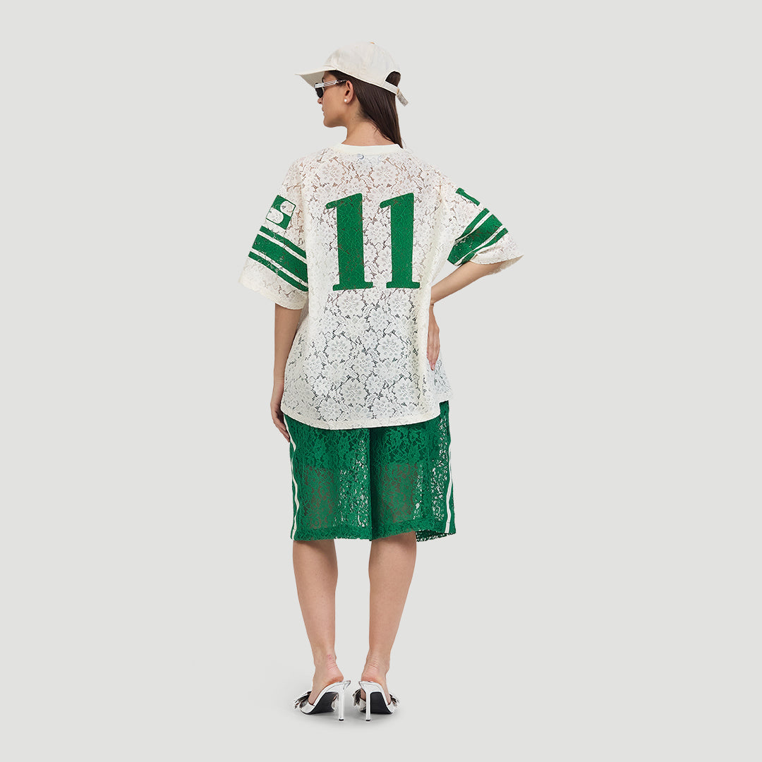 Lace football tee