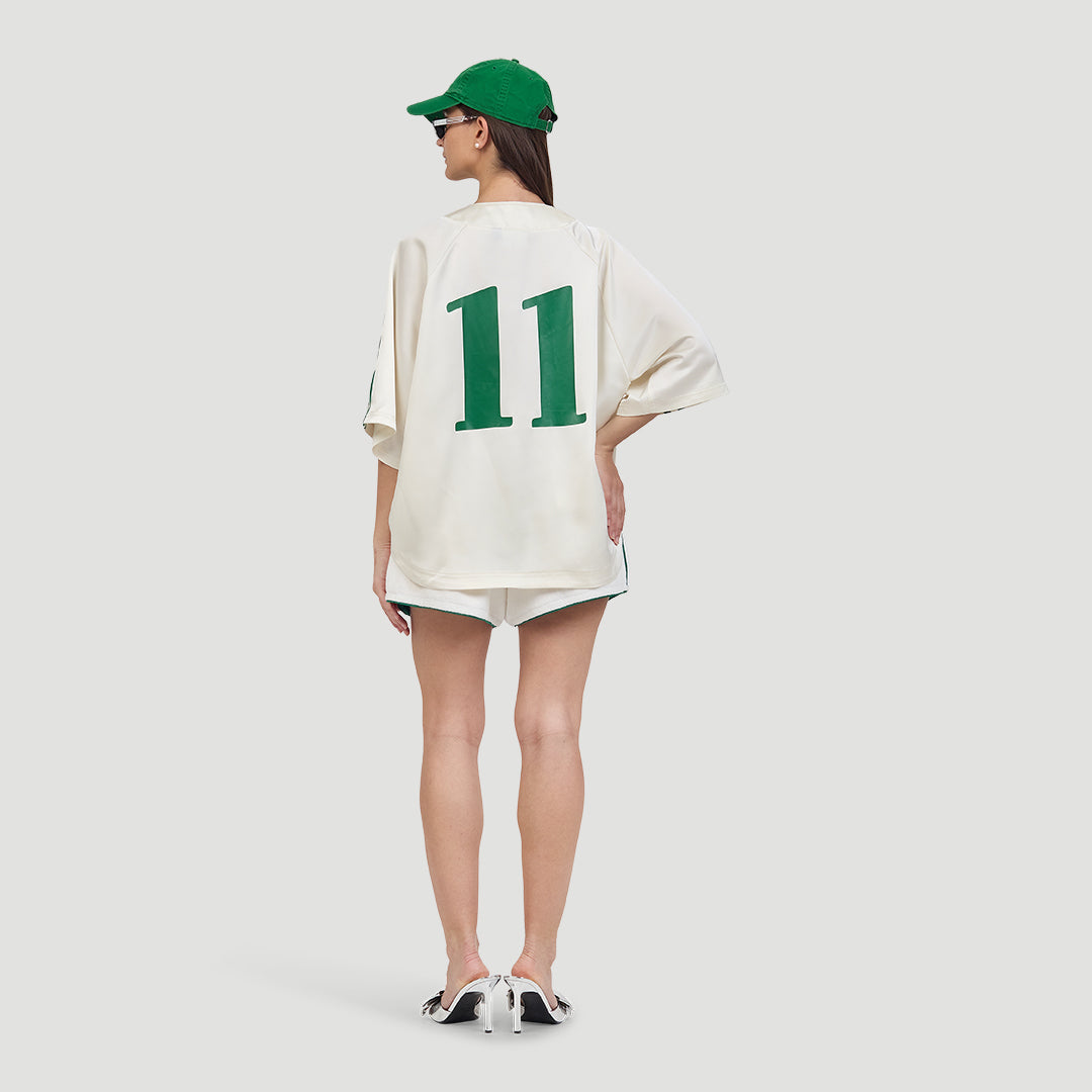 Satin baseball shirt