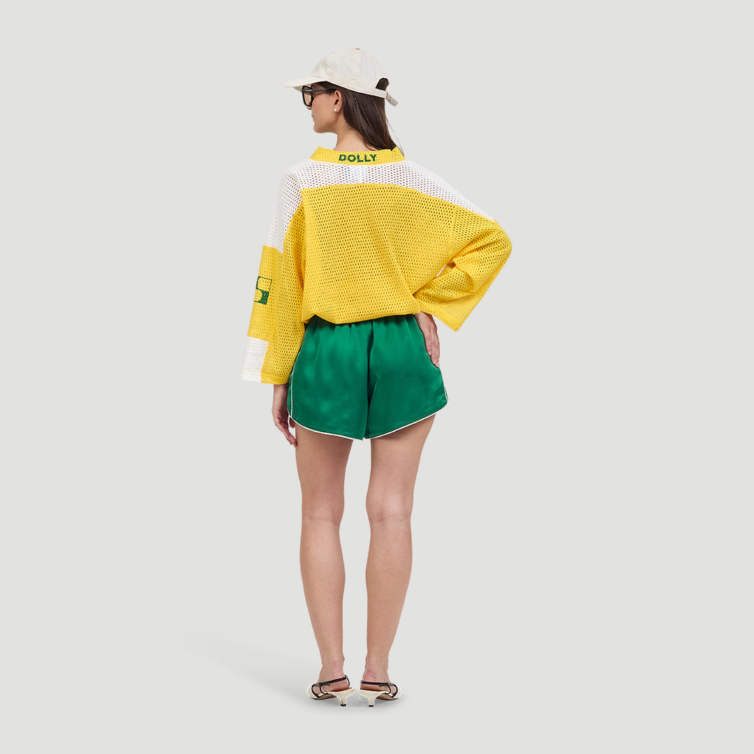 Satin running shorts