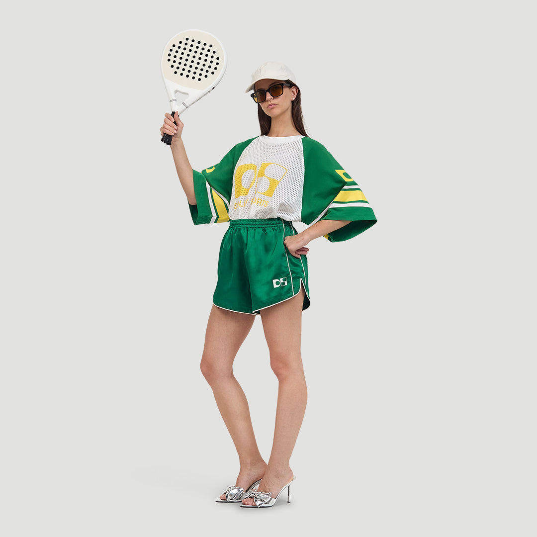 Boxy Cotton Mesh Tee