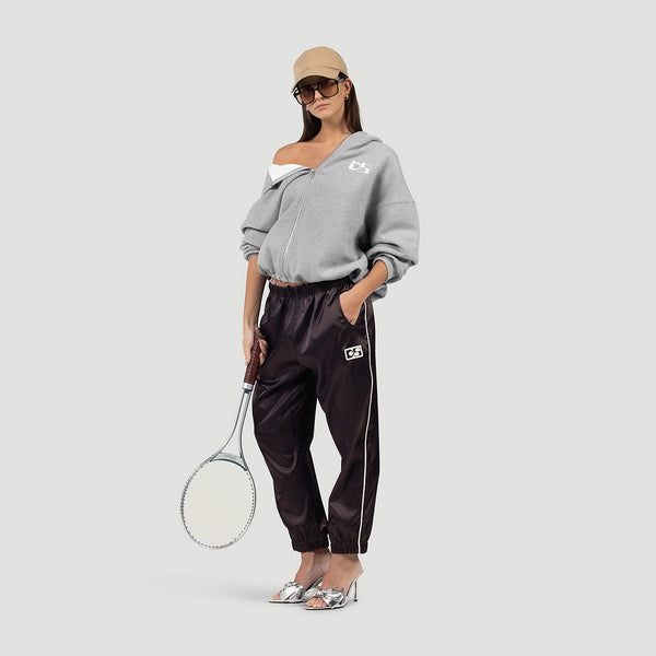 Low-waist satin joggers