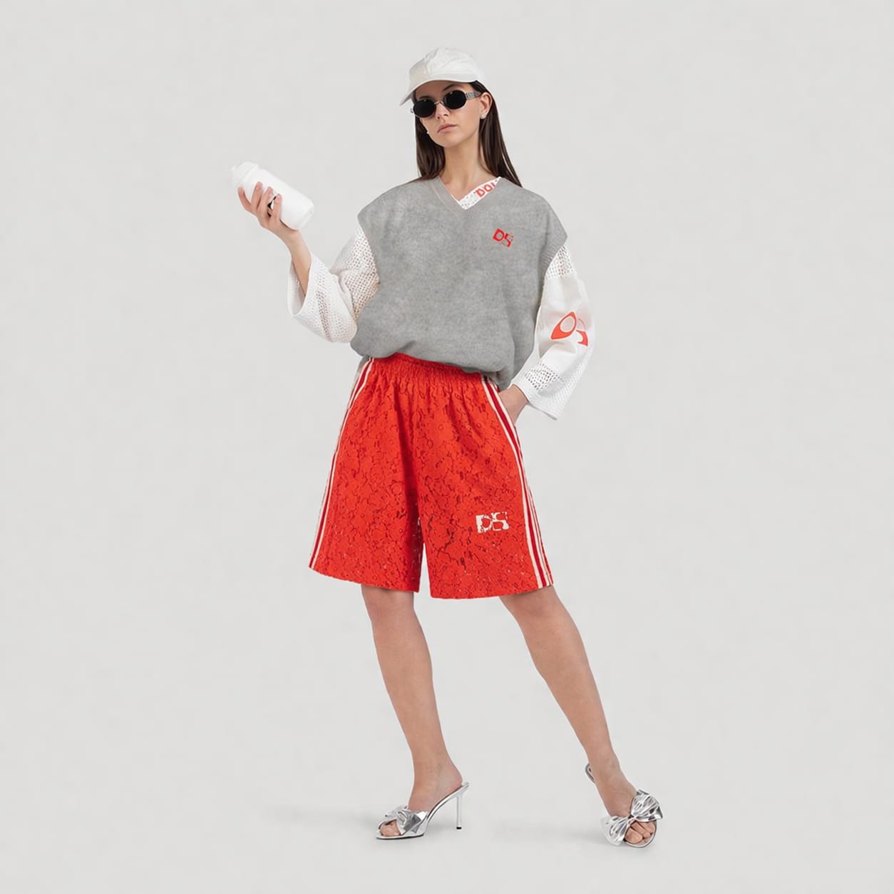 Lace oversized shorts