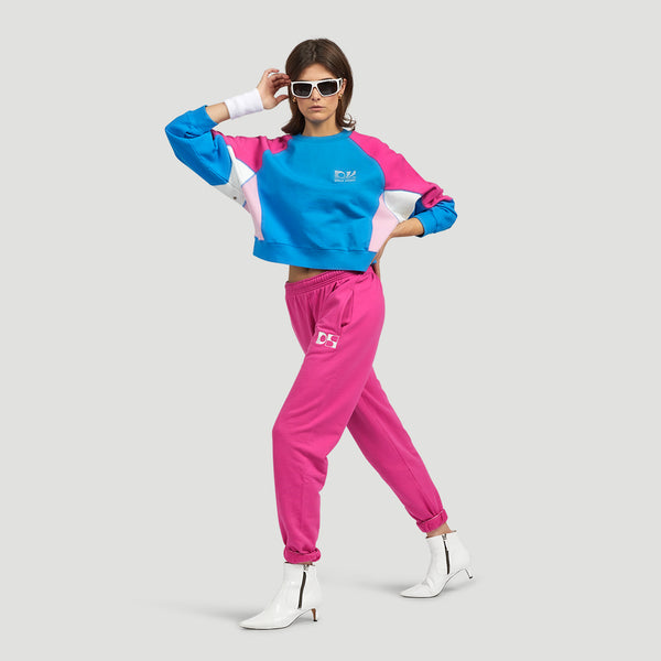 Cropped colourblock sweater